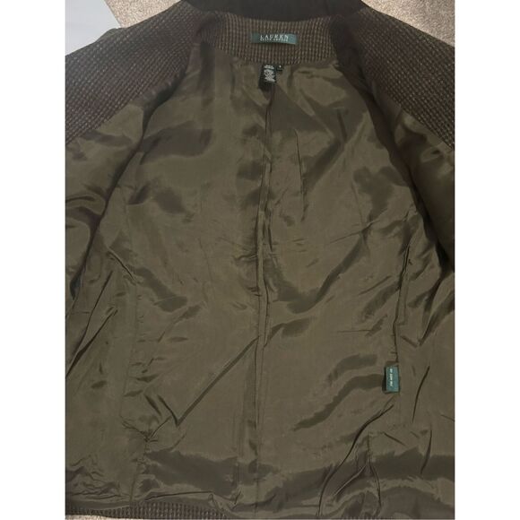 Lauren Ralph Lauren Wool Herringbone Equestrian Blazer Velvet  Vintage - Size6 - Picture 14 of 14